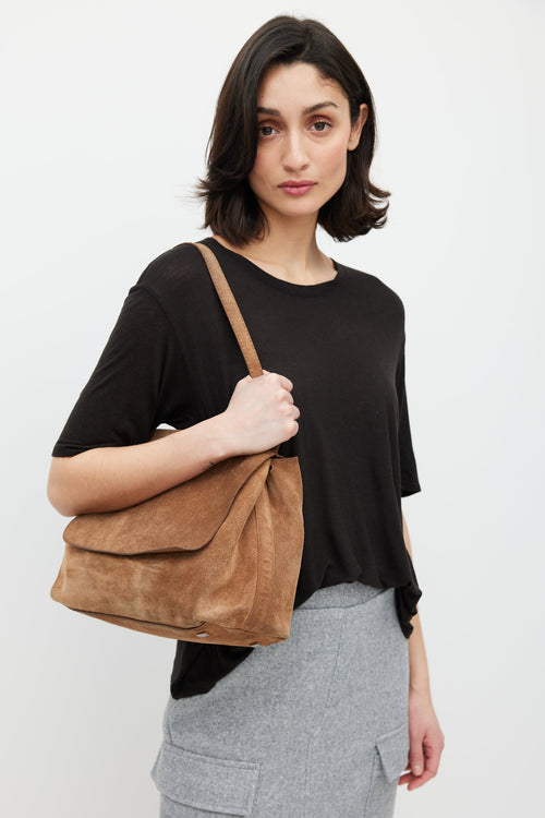 The Row Brown Sidekick Suede Bag