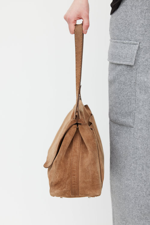 The Row Brown Sidekick Suede Bag