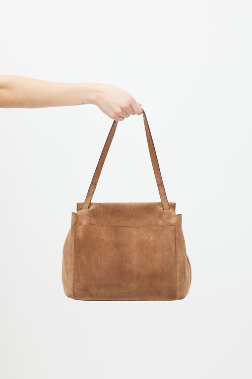 The Row Brown Sidekick Suede Bag