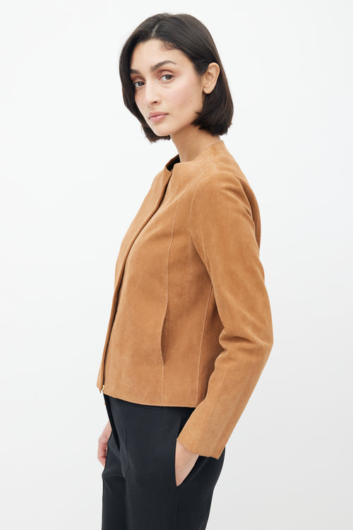 The Row Brown Suede Spiketon Jacket