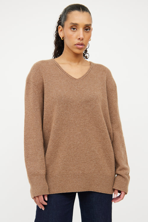 The Row Brown Knit Long Sleeve Sweater