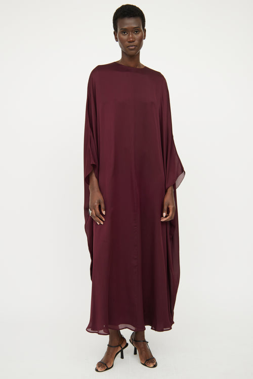 The Row Burgundy Draped Dress