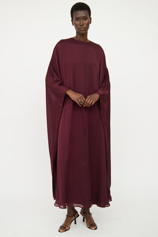 The Row Burgundy Draped Dress