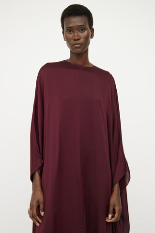 The Row Burgundy Draped Dress