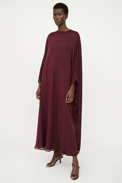 The Row Burgundy Draped Dress