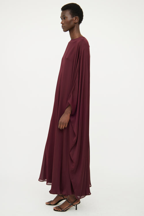 The Row Burgundy Draped Dress