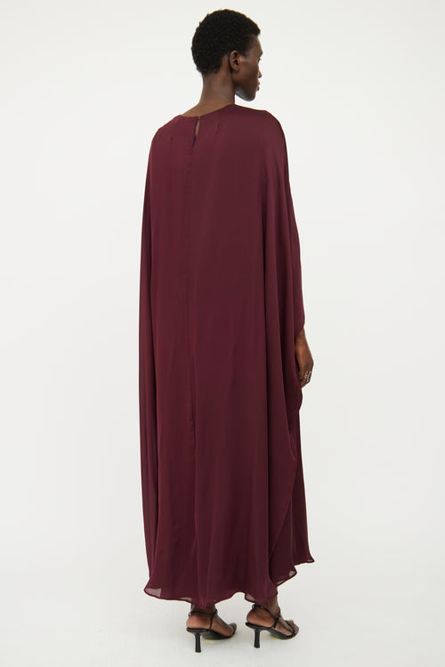 The Row Burgundy Draped Dress