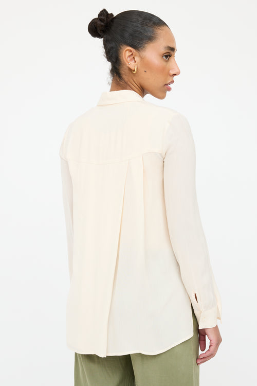 The Row Cream Pleated Overlay Shirt