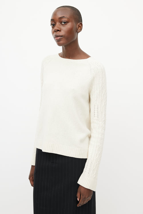 The Row Cream Cable Knit Sweater