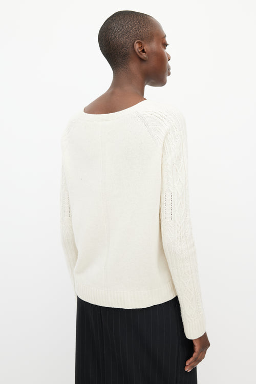 The Row Cream Cable Knit Sweater