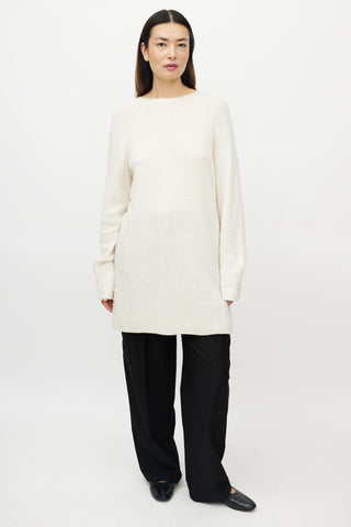 The Row Cream Cashmere Oversized Sweater