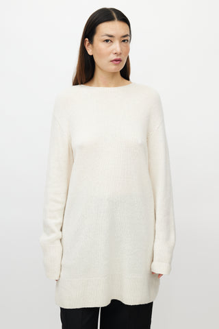 The Row Cream Cashmere Oversized Sweater