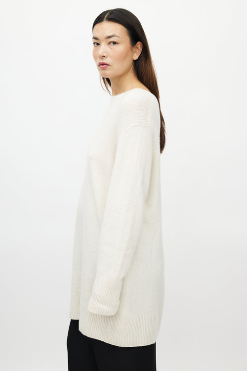 The Row Cream Cashmere Oversized Sweater