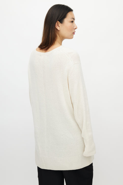 The Row Cream Cashmere Oversized Sweater