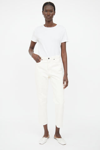 The Row Cream Tapered Jeans