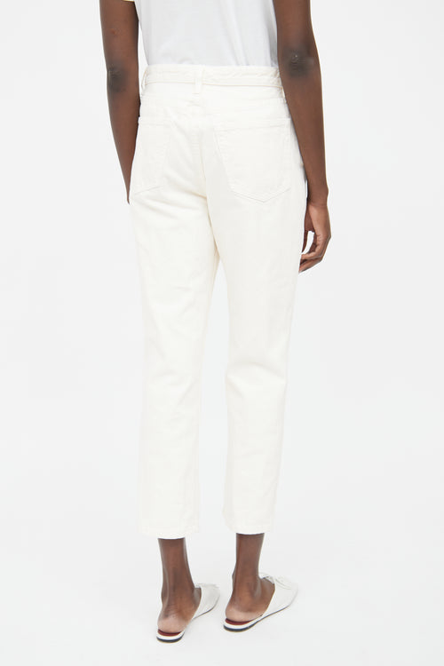 The Row Cream Tapered Jeans