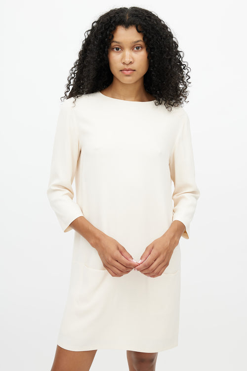 The Row Cream Long Sleeve Dress