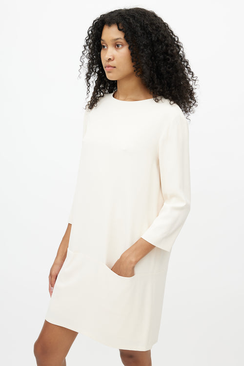 The Row Cream Long Sleeve Dress