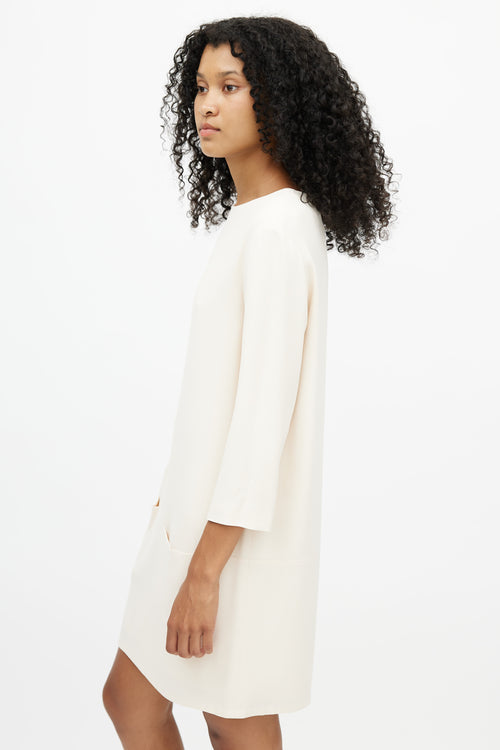 The Row Cream Long Sleeve Dress