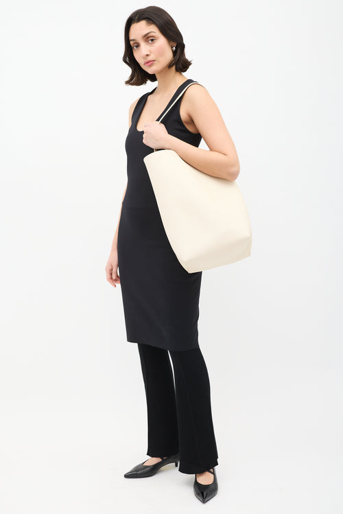 The Row Cream Leather N/S Park Tote