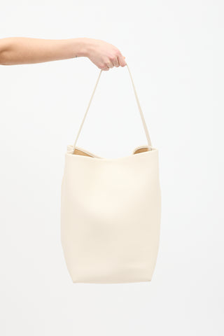 The Row Cream Leather N/S Park Tote