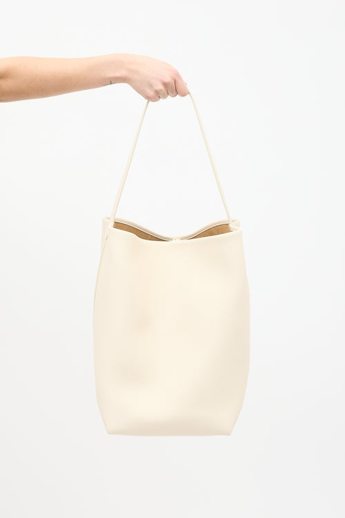 The Row Cream Leather N/S Park Tote