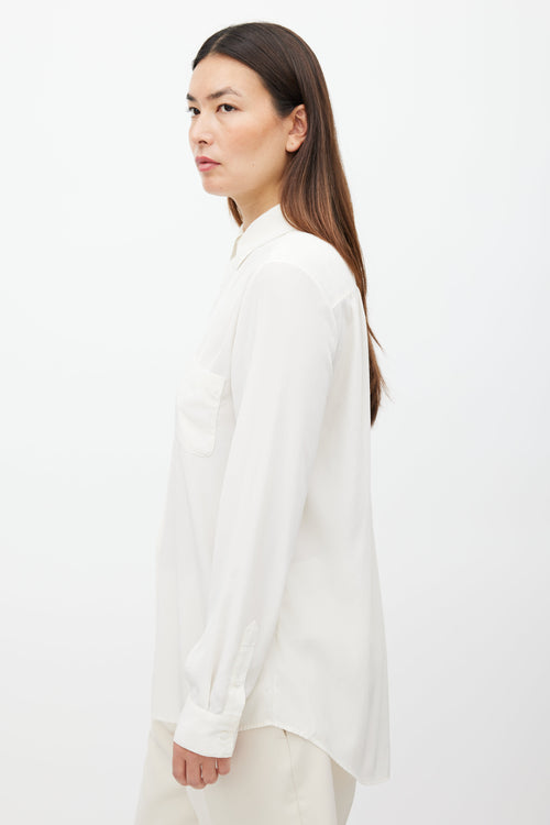 The Row Cream Satin Shirt