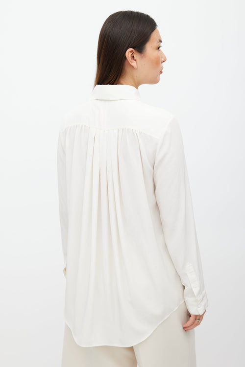 The Row Cream Satin Shirt