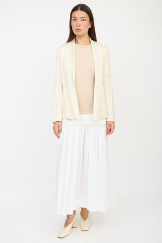 The Row Beige Silk Blazer