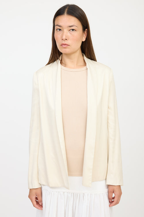 The Row Beige Silk Blazer