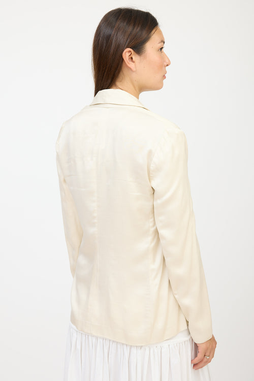 The Row Beige Silk Blazer