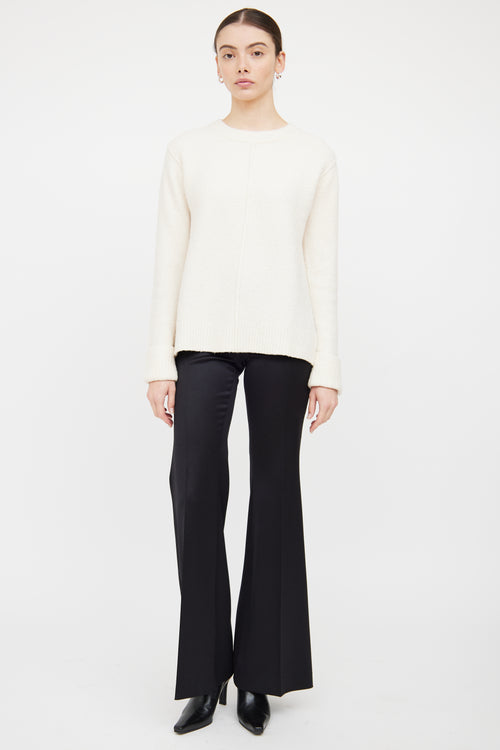 The Row Cream Cashmere 
Wool Blend Sweater