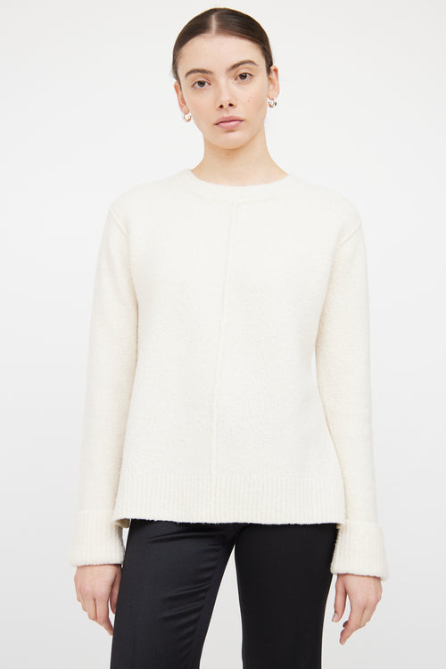 The Row Cream Cashmere 
Wool Blend Sweater