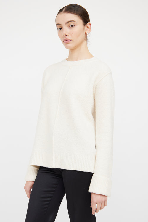 The Row Cream Cashmere 
Wool Blend Sweater