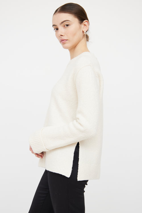 The Row Cream Cashmere 
Wool Blend Sweater