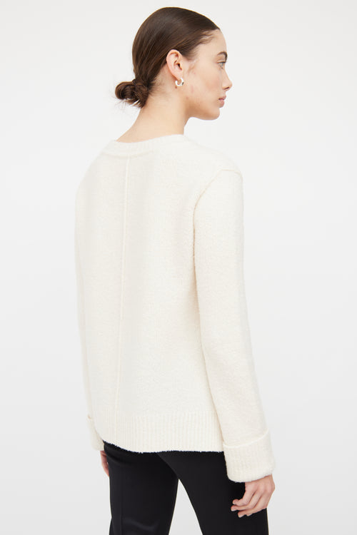 The Row Cream Cashmere 
Wool Blend Sweater