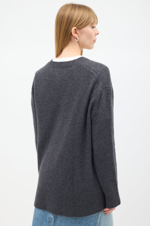 The Row Dark Grey Cashmere Baudelia Sweater