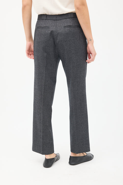 The Row Dark Grey Wool Slim Trouser