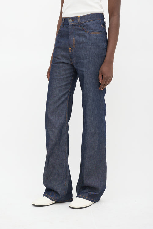 The Row Dark Wash Denim Vivienne Shirt 
Pant Set