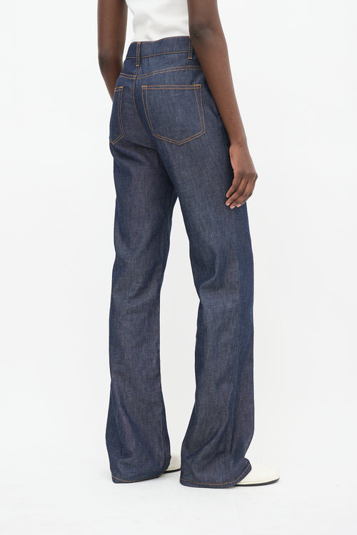 The Row Dark Wash Denim Vivienne Shirt 
Pant Set