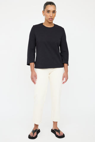 The Row Black Flared Sleeve Top