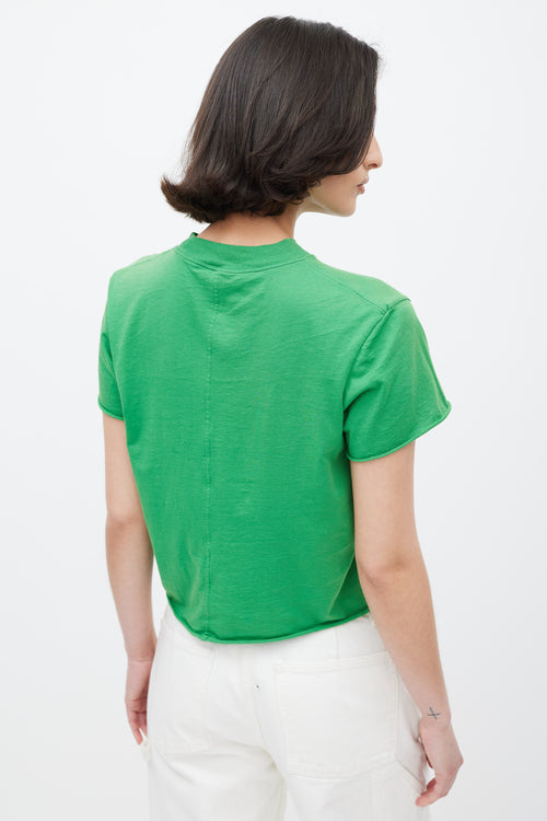 The Row Green Panelled Cropped T-Shirt