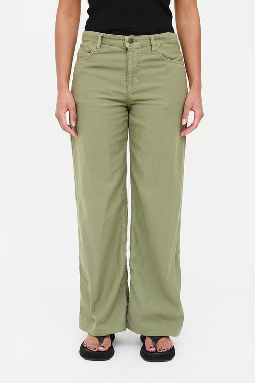 The Row Green Wide Leg Trouser