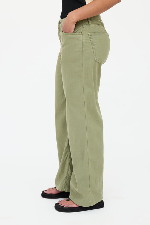 The Row Green Wide Leg Trouser