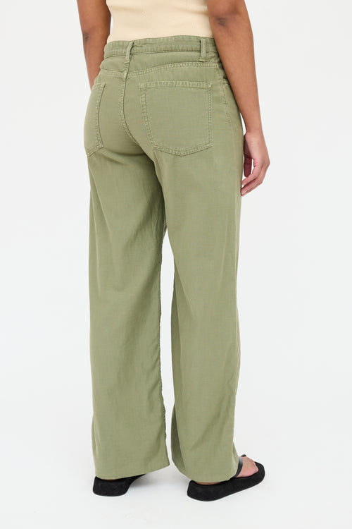 The Row Green Wide Leg Trouser