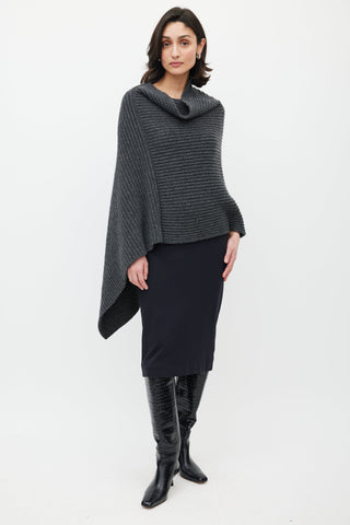 The Row Grey Anta Cashmere Asymmetrical Cape