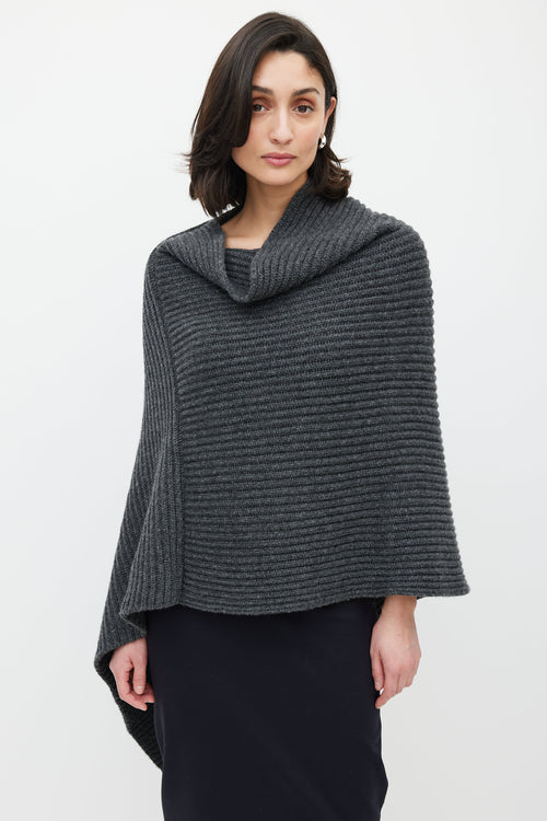 The Row Grey Anta Cashmere Asymmetrical Cape