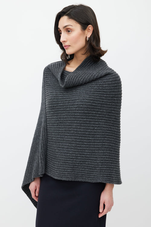 The Row Grey Anta Cashmere Asymmetrical Cape