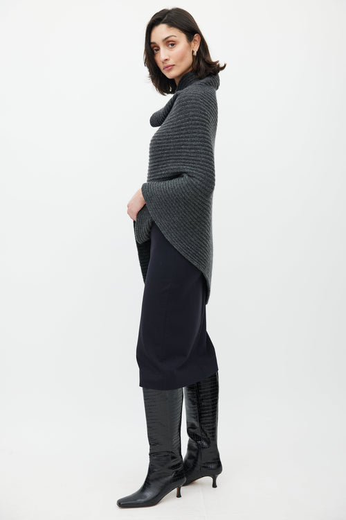 The Row Grey Anta Cashmere Asymmetrical Cape