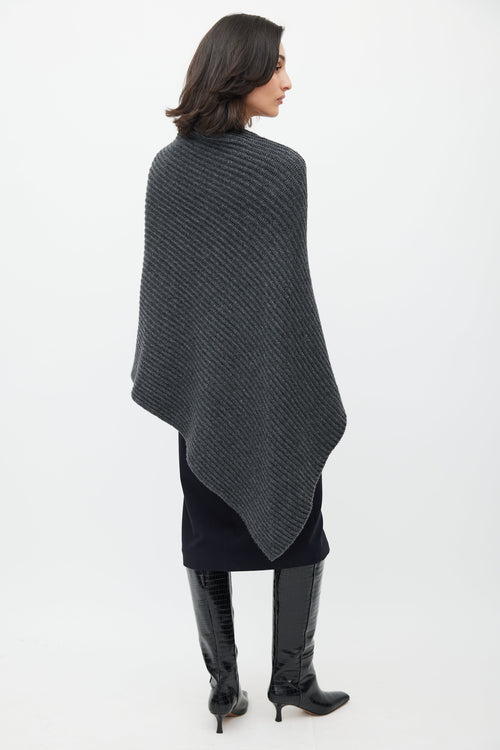 The Row Grey Anta Cashmere Asymmetrical Cape